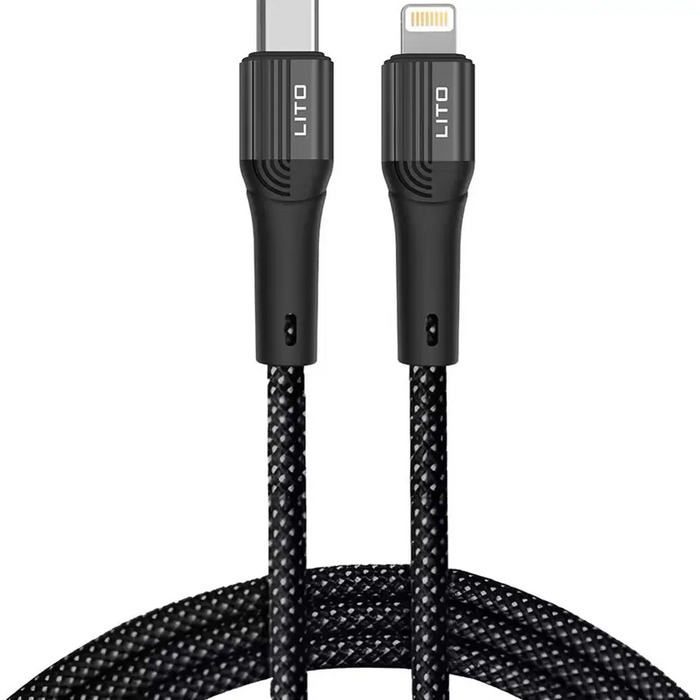 Lito Data cable Type-C Fast charging 60W 1m Black - Кабели<<<Кабели и адаптери<<<Аксесоари<<<MediaTrade