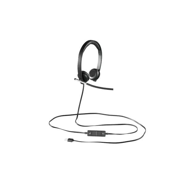 Logitech USB Headset H650e Stereo Flexible Mic In-line Controls Echo Cancellation Noise-cancelling USB - Conference