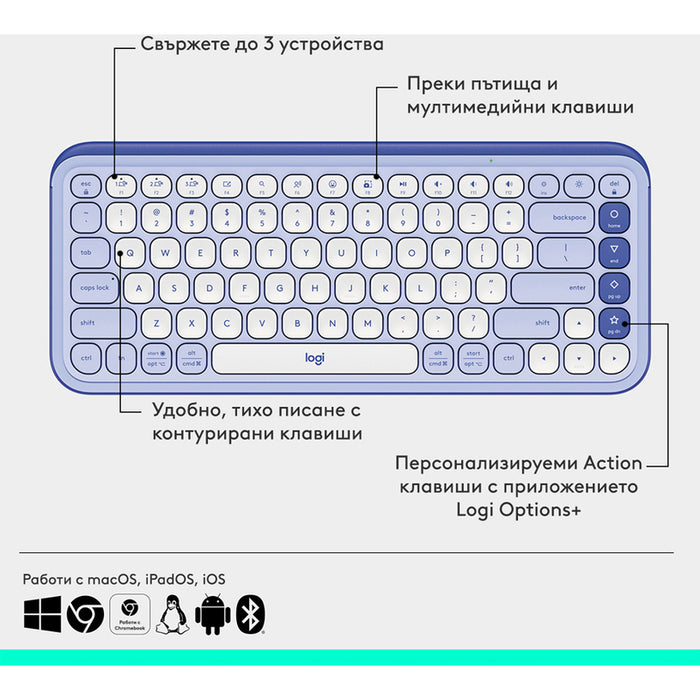 Keyboard Logitech POP - LILAC 920-013074