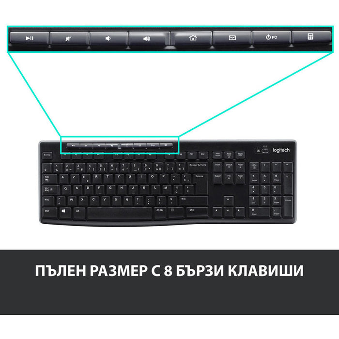 Logitech MK270 wireless keyboard and mouse set