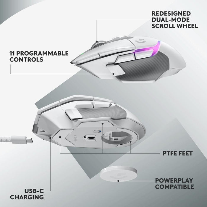 Logitech G502 X Plus White Lightsync RGB Gaming Mouse