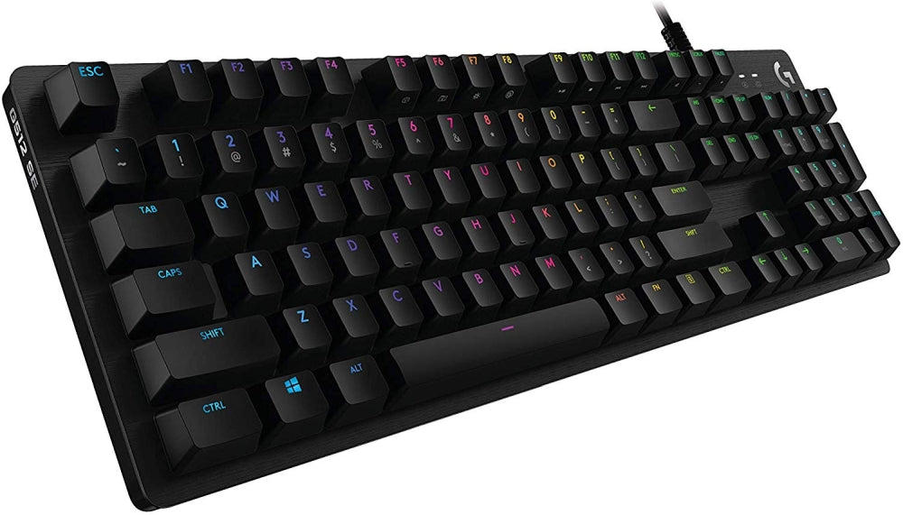 Logitech G512 Keyboard, GX Blue Clicky, Lightsync RGB, USB Passthrough Data/Power, Alumium Alloy, Game Mode, Black Carbon