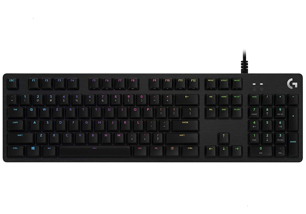 Logitech G512 Keyboard, GX Blue Clicky, Lightsync RGB, USB Passthrough Data/Power, Alumium Alloy, Game Mode, Black Carbon