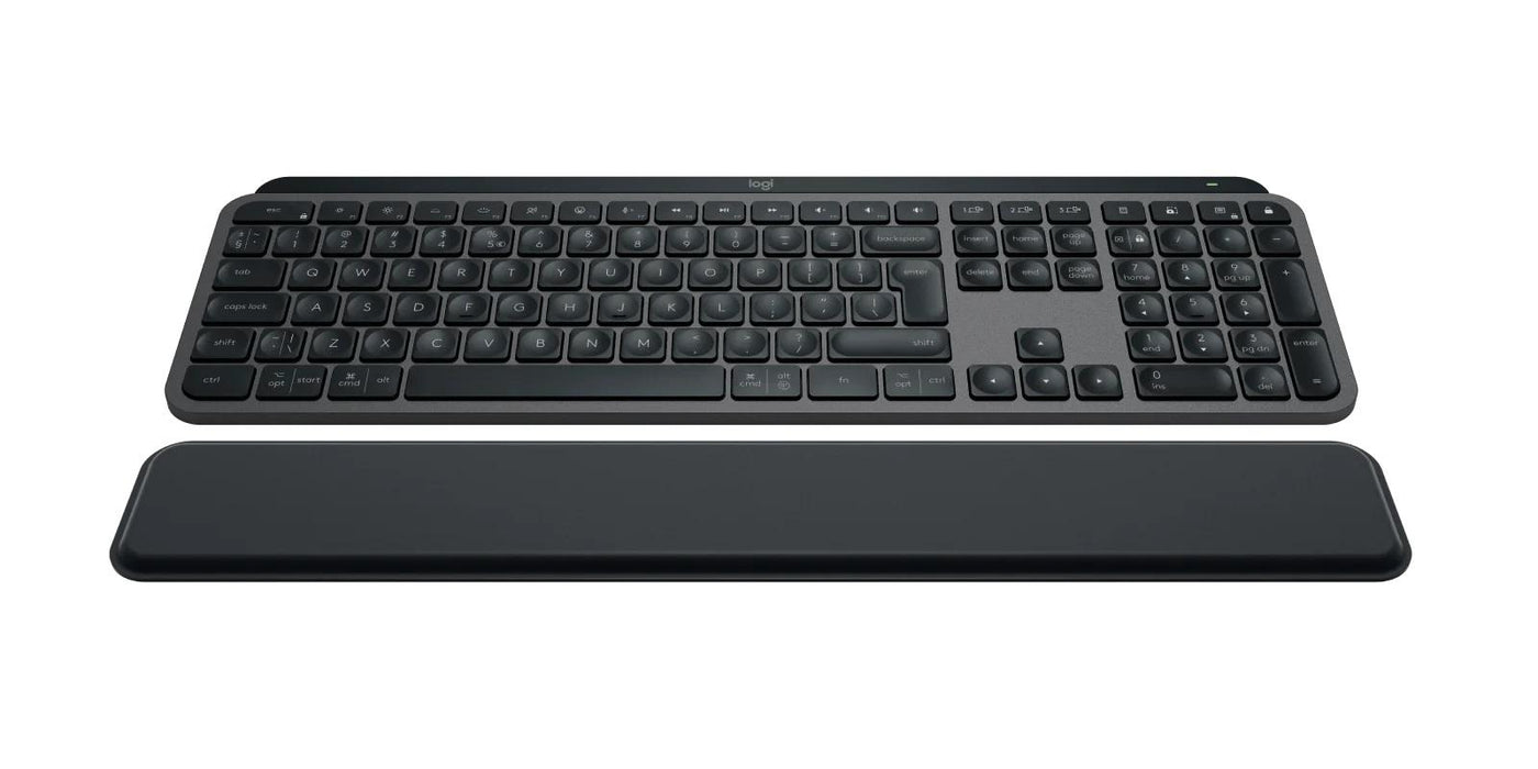 Logitech MX Keys S Keyboard, Bluetooth, Illuminated, Wrist Rest, Black