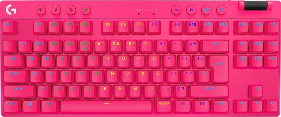 Logitech G Pro X TKL Lightspeed Tactile Switch Gaming Mechanical Keyboard, Magenta