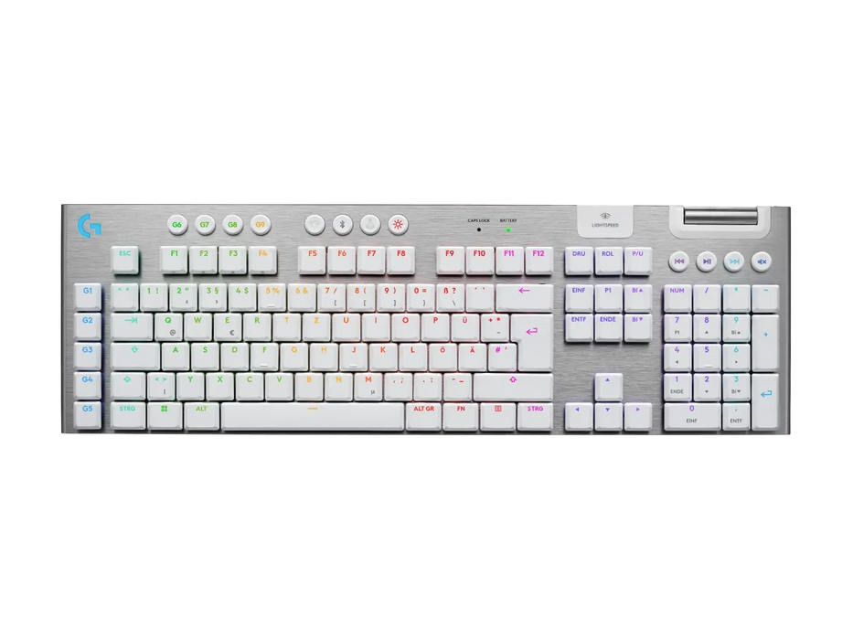 Logitech G915X White Lightspeed Wireless Mechanical Gaming Keyboard - GL Tactile Switch