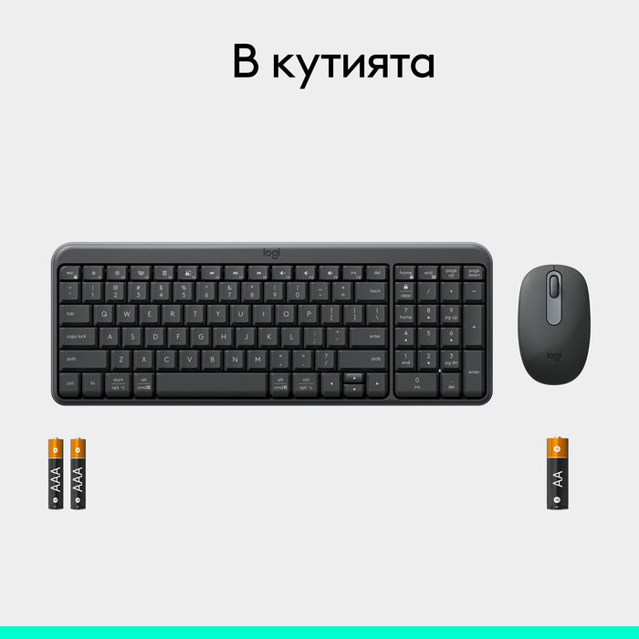 Logitech MK250 Graphite Wireless Keyboard - Cyrillic