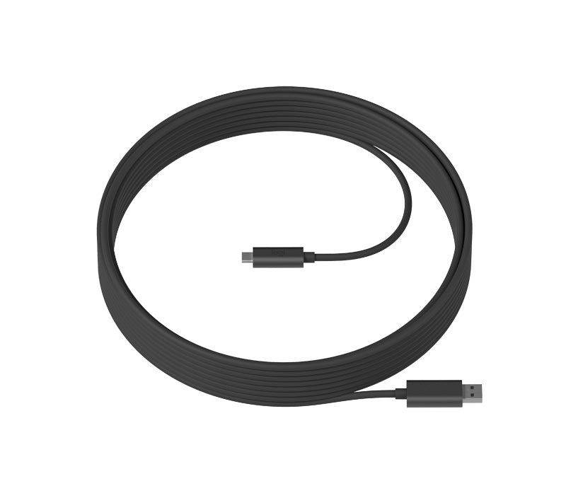 Logitech Strong USB Cable 10m, USB 3.2, Male USB A to Male USB C, Graphite