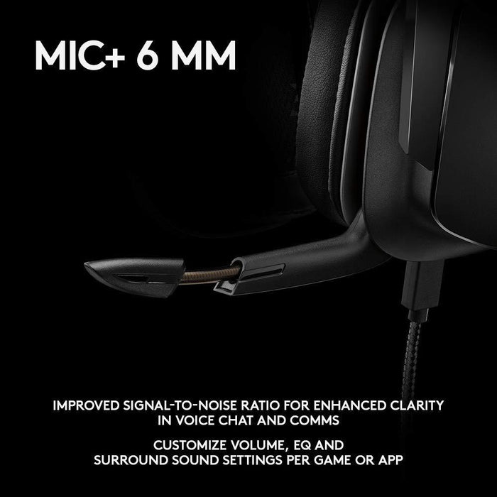 Logitech Gaming Headset, G935 7.1 Wireless 7.1 Surround Lightsync, Wireless, Black