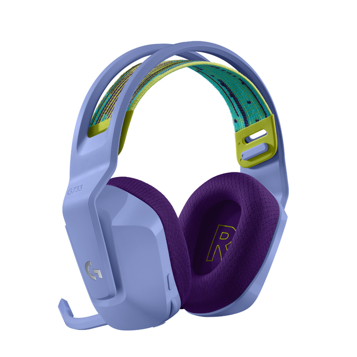 Logitech G733 Lilac Lightspeed Wireless RGB Gaming Headset, Microphone, Purple