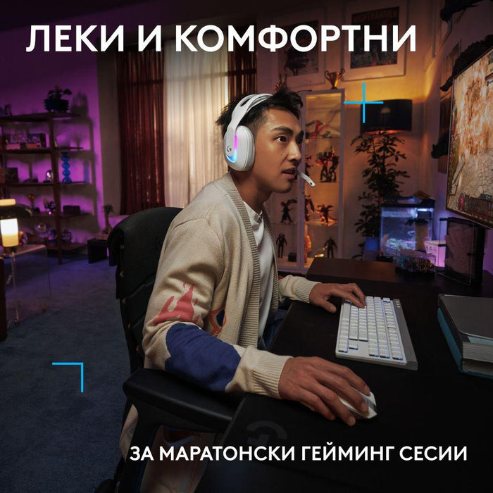 Gaming headset Logitech G522 Lightspeed Wireless RGB, Microphone, White
