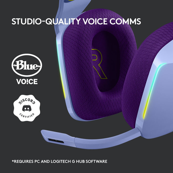 Logitech G733 Lilac Lightspeed Wireless RGB Gaming Headset, Microphone, Purple
