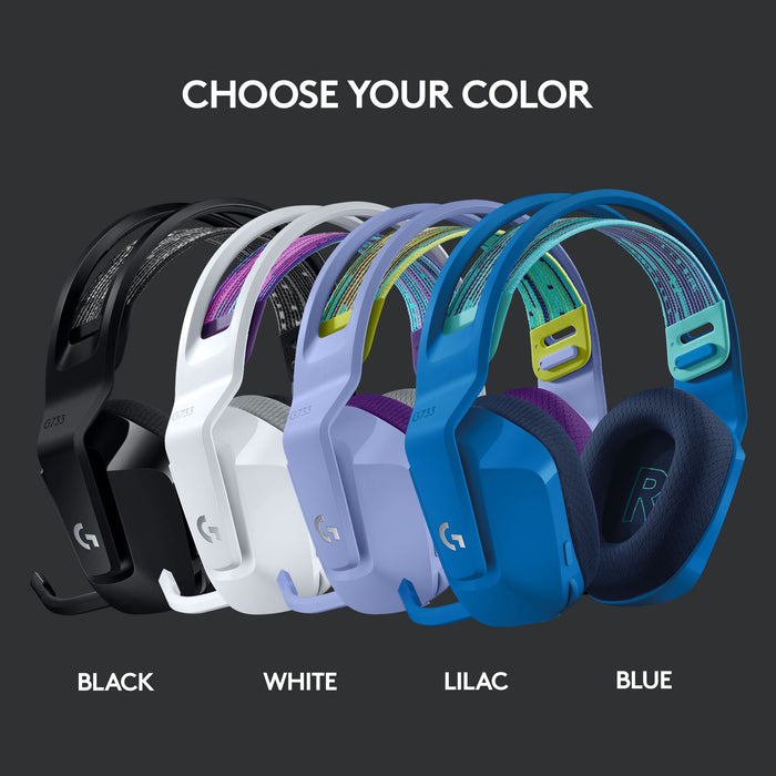 Logitech G733 Lilac Lightspeed Wireless RGB Gaming Headset, Microphone, Purple