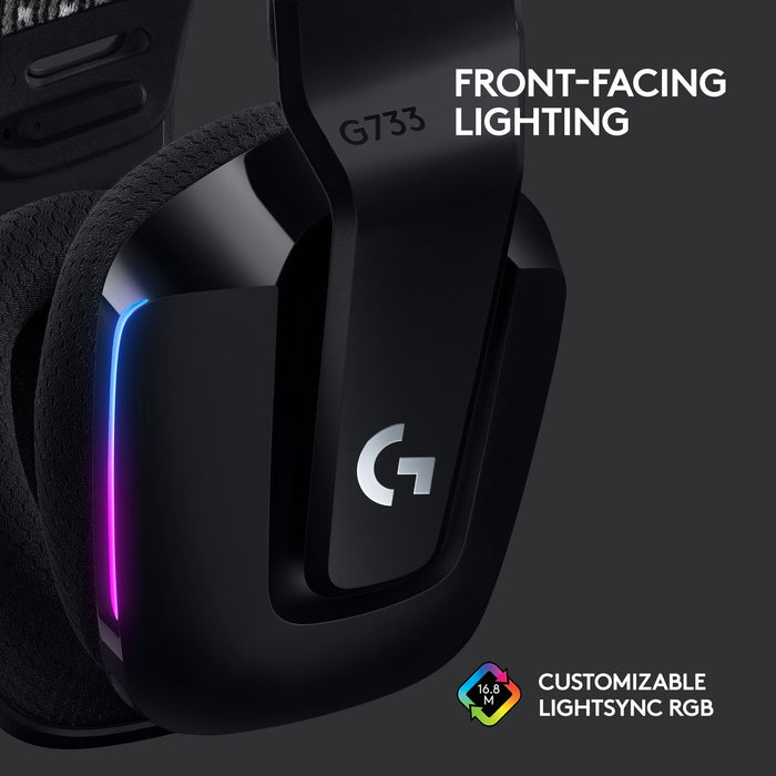Gaming headset Logitech G733 Lightspeed Wireless RGB, Microphone, Black