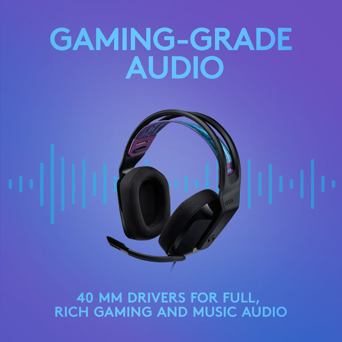 Logitech G335 Gaming Headset, Microphone, Black