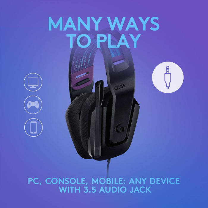 Logitech G335 Gaming Headset, Microphone, Black