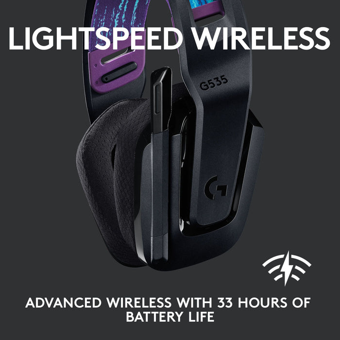 Logitech G535 Lightspeed Wireless Gaming Headset, Microphone, Black
