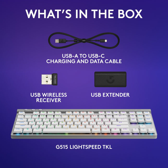 Logitech G515 Lightspeed TKL Wireless Gaming Keyboard White