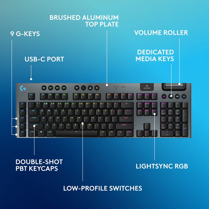 Logitech G915X Lightspeed Wireless Mechanical Gaming Keyboard - Tactile Switch