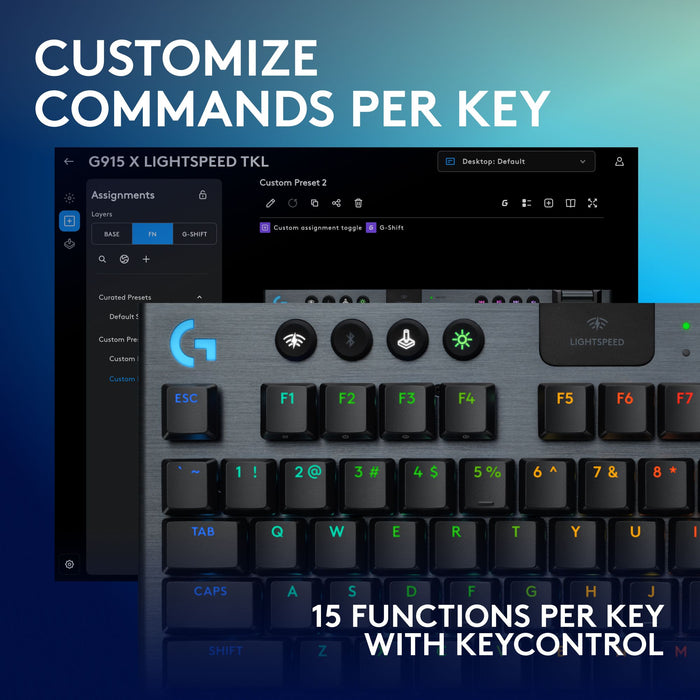 Logitech G915X Lightspeed TKL Wireless Mechanical Gaming Keyboard - Tactile Switch