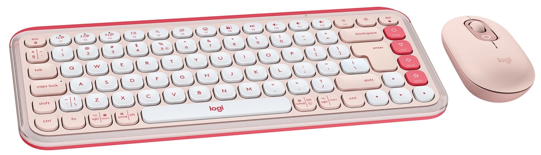Keyboard Logitech POP ICON + MOUSE - ROSE 920-013142