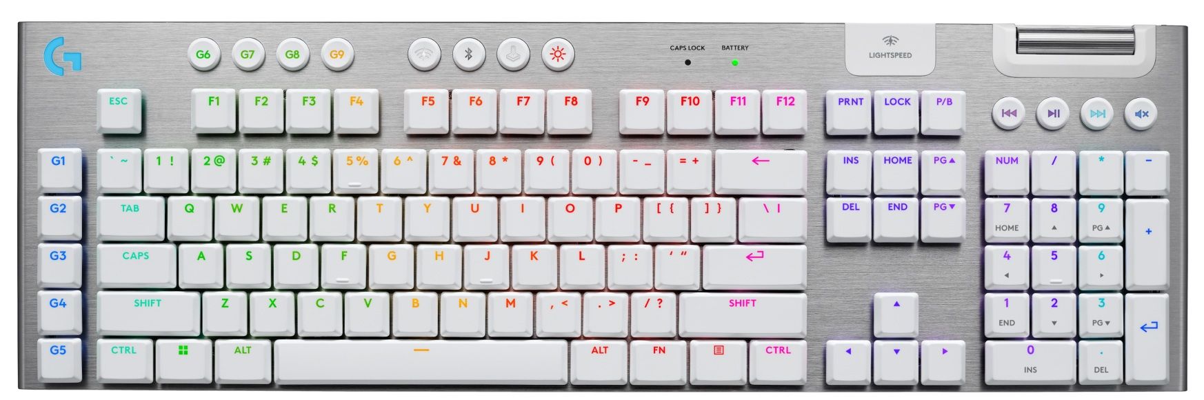 Logitech G915X White Lightspeed Wireless Mechanical Gaming Keyboard - GL Tactile Switch