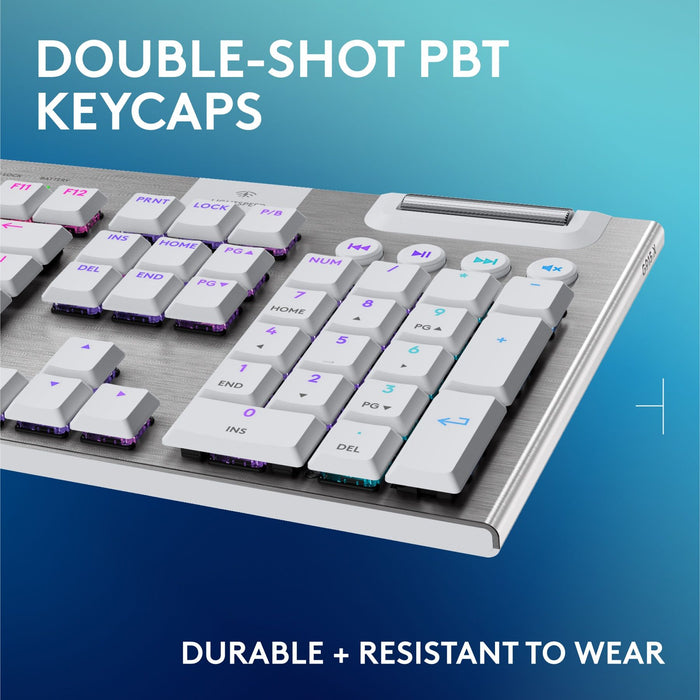 Logitech G915X White Lightspeed Wireless Mechanical Gaming Keyboard - GL Tactile Switch