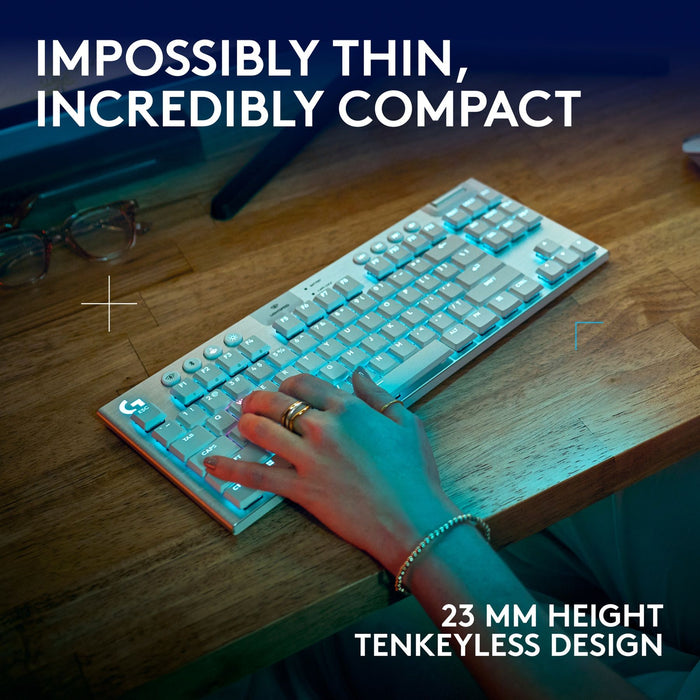 Logitech G915X White Lightspeed TKL Wireless Mechanical Gaming Keyboard - GL Tactile Switch