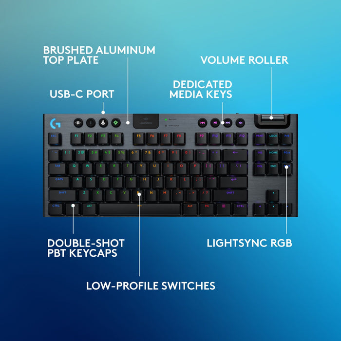 Logitech G915 X LIGHTSPEED TKL Low-Profile Wireless Gaming Keyboard - BLACK - US INT`L - EMEA28i-935