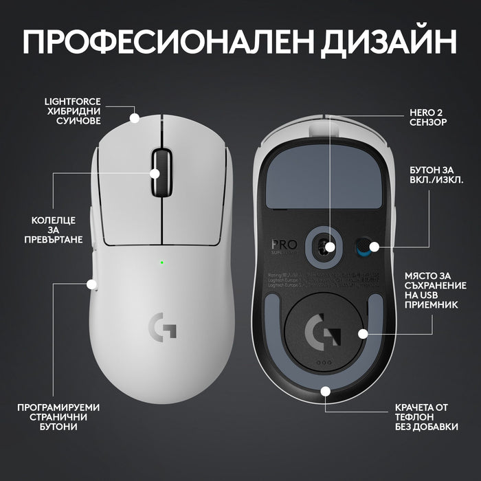 Logitech G Pro X Superlight 2 Wireless Gaming Mouse White