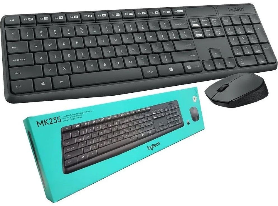 Logitech MK235 Wireless Keyboard and Mouse Combo, Black