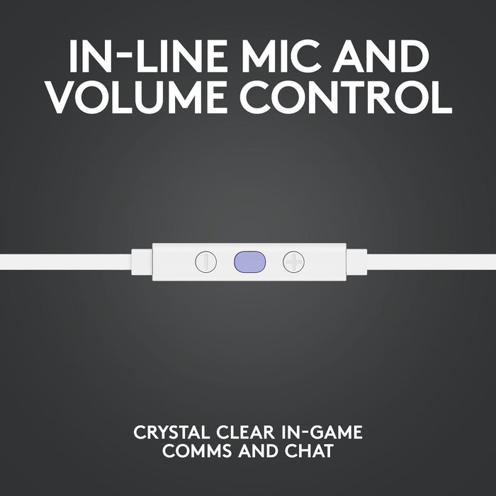Gaming headset with microphone Logitech G333 In-ear 3.5 mm + USB-C adapter, plugs wired, white