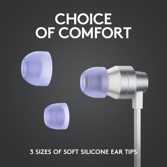Gaming headset with microphone Logitech G333 In-ear 3.5 mm + USB-C adapter, plugs wired, white