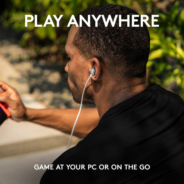 Gaming headset with microphone Logitech G333 In-ear 3.5 mm + USB-C adapter, plugs wired, white