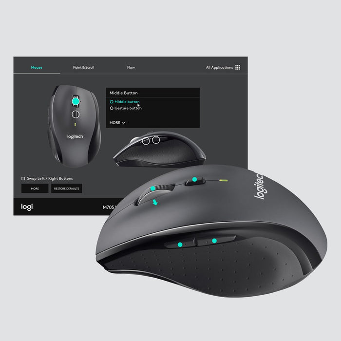Wireless optical mouse LOGITECH M705 Marathon, 1000 dpi