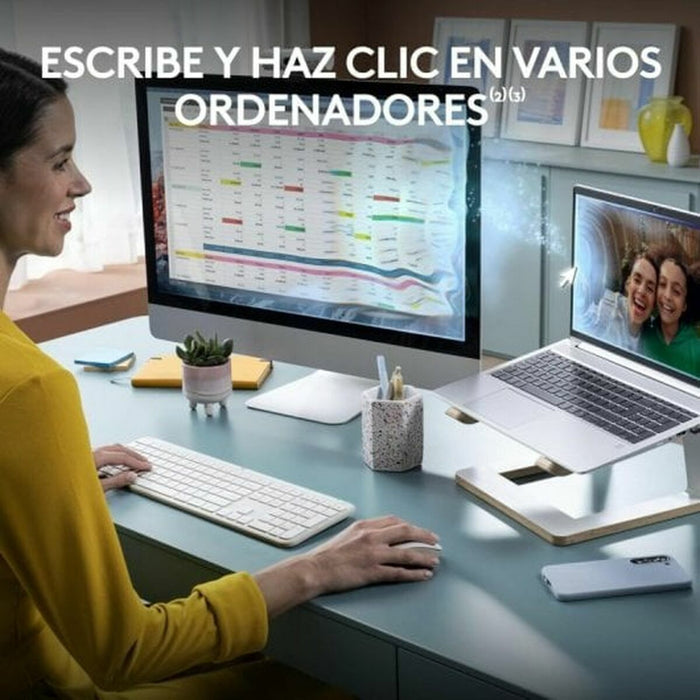 Keyboard and Mouse Logitech 920-012596 White Spanish QWERTY