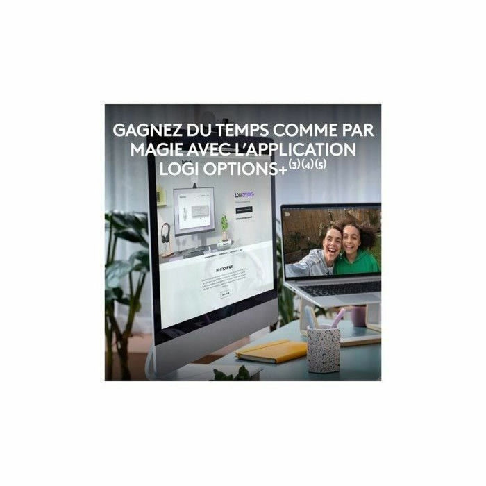 Keyboard and Mouse Logitech White French Azerty French