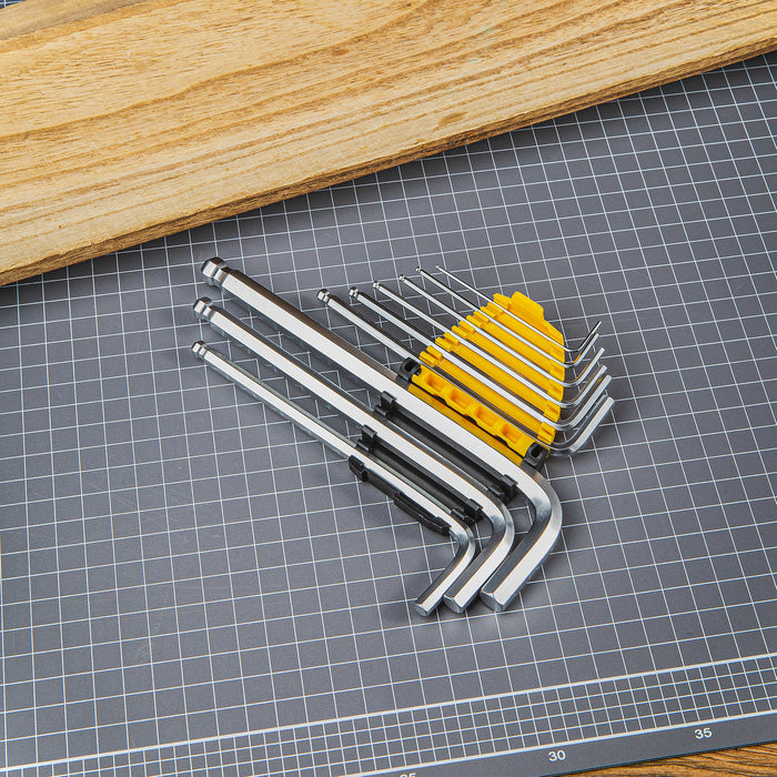 Long Hex Key Sets 1.5-10mm Deli Tools EDL3088 (silver) - Screwdrivers<<<Tools<<<InnproXML