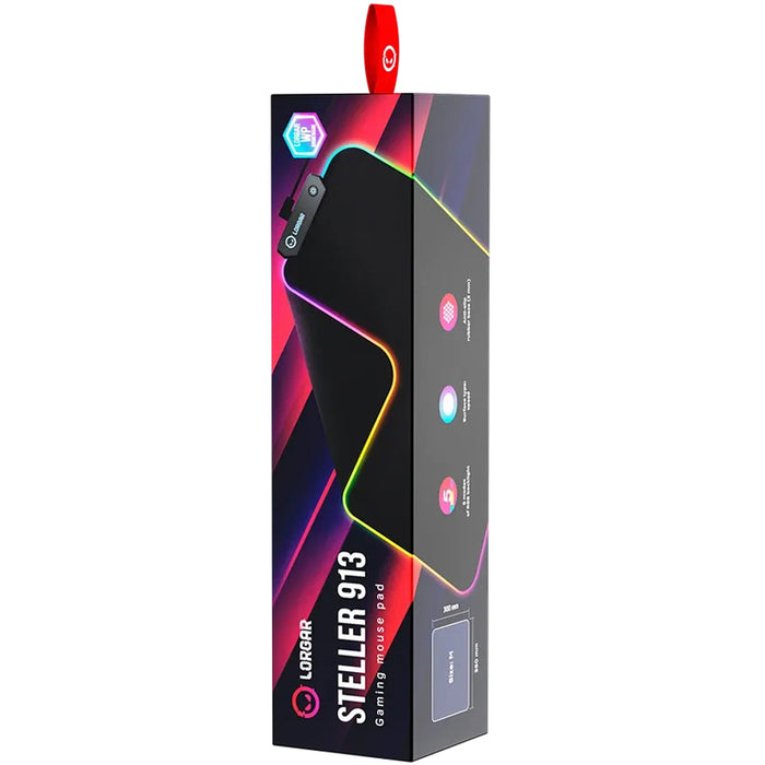 Gaming Mouse pad 360x300x3 mm LORGAR STELLER 913 RGB LRG-GMP913 Size: M