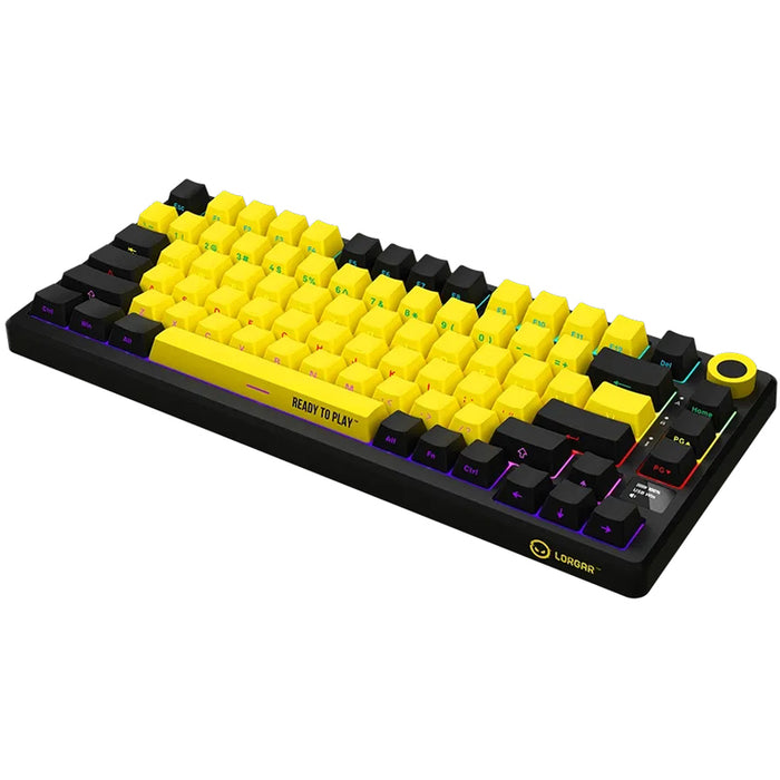 Wireless Keyboard LORGAR KBP7075W BLACK YELLOW LRG-KBP7075W-YL-US