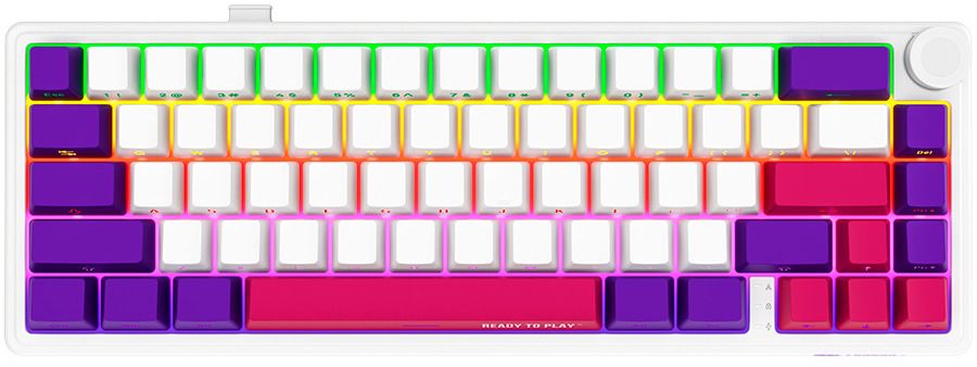 Wireless Keyboard LORGAR BP70MW WHITE PURPLE PINK LRG-KBP70MW-WH-US