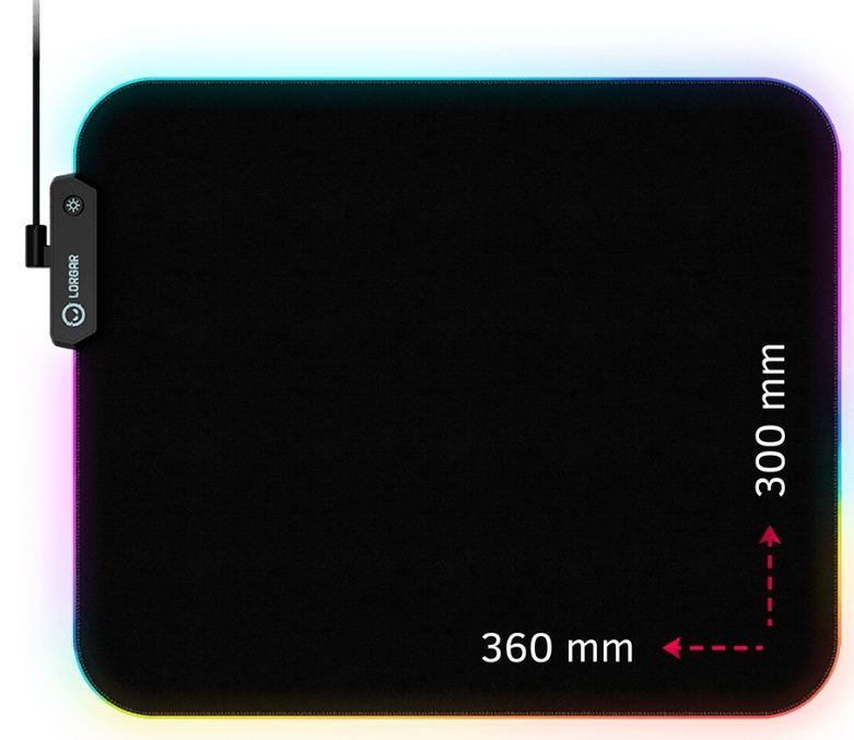 Gaming Mouse pad 360x300x3 mm LORGAR STELLER 913 RGB LRG-GMP913 Size: M