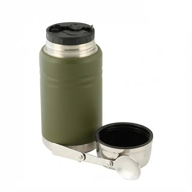 M-Tac UN-R02-750A Food thermos with foldable stainless steel spoon 750 ml olive green - Flasks & thermal
