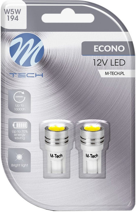 M-TECH ECONO LED W5W 6500K 0,5W 12V BLISTER X2 PCS
