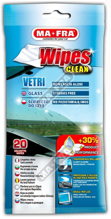 MA-FRA WIPES CLEAN 20 PCS Кърпички за почистване на стъкло