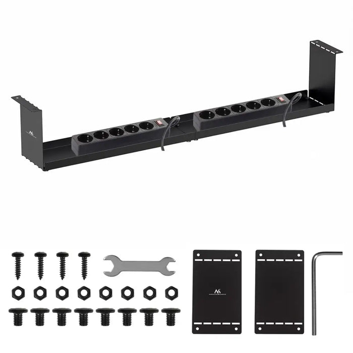 Maclean compact under-desk cable organizer max load 5kg black MC-107 B - Cable coversTVA-MAS<<<TV