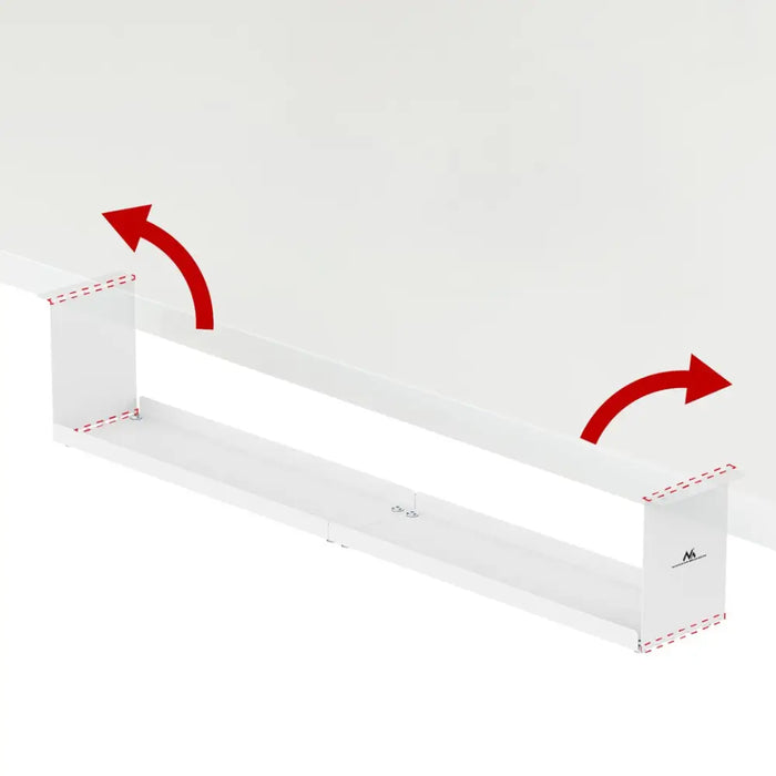 Maclean compact under-desk cable organizer max load 5kg white MC-107 W - Cable coversTVA-MAS<<<TV