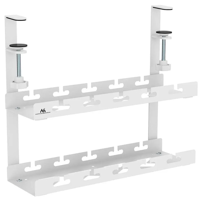 Maclean under-desk cable organizer max. load 5kg 2 levels white MC-104 W - AccessoriesTVA-AKC<<<TV