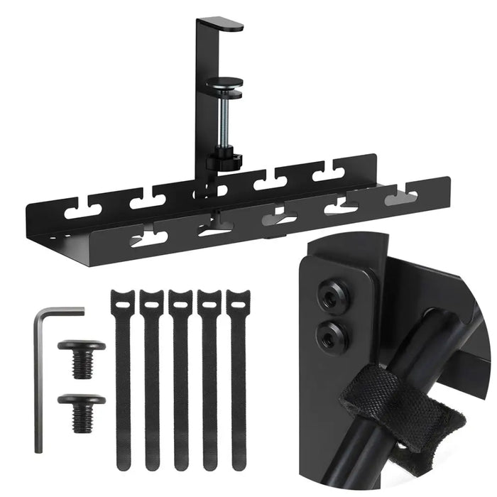 Maclean under-desk cable organizer max load 5kg black MC-105 B - Cable coversTVA-MAS<<<TV and accessoriesTVA<<<ActionPL