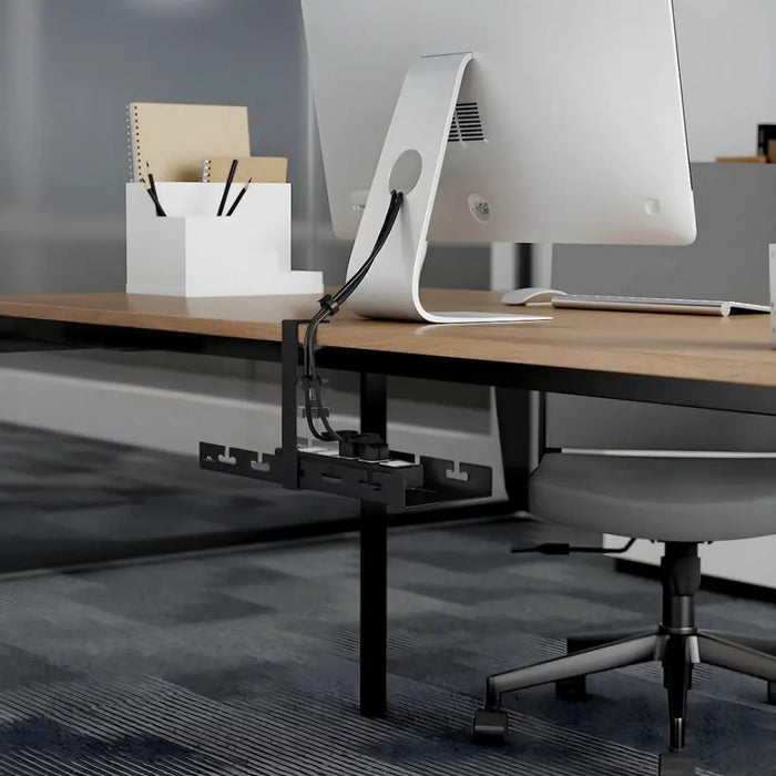 Maclean under-desk cable organizer max load 5kg black MC-105 B - Cable coversTVA-MAS<<<TV and accessoriesTVA<<<ActionPL